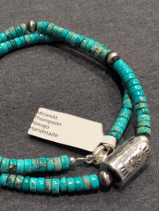 Native American Jewelry - Handmade Navajo Turquoise Bead Necklace by Miranda Thompson